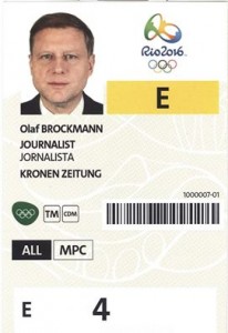 Olaf Brockmann Rio Pressekarte